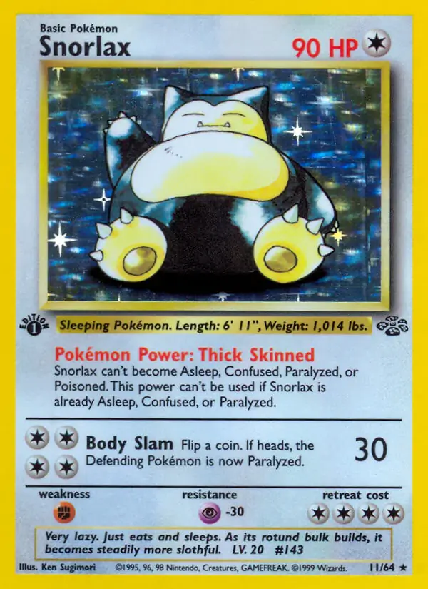 PokeDATA - Check current Pokemon card values for Snorlax Holo 11! PokeDATA - Check current Pokemon card values for Snorlax Holo 11!